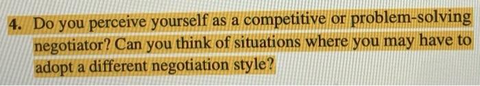 4. Do you perceive yourself as a competitive or