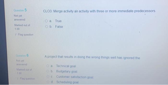 Question 5 CLO3 Merge activity an activity with