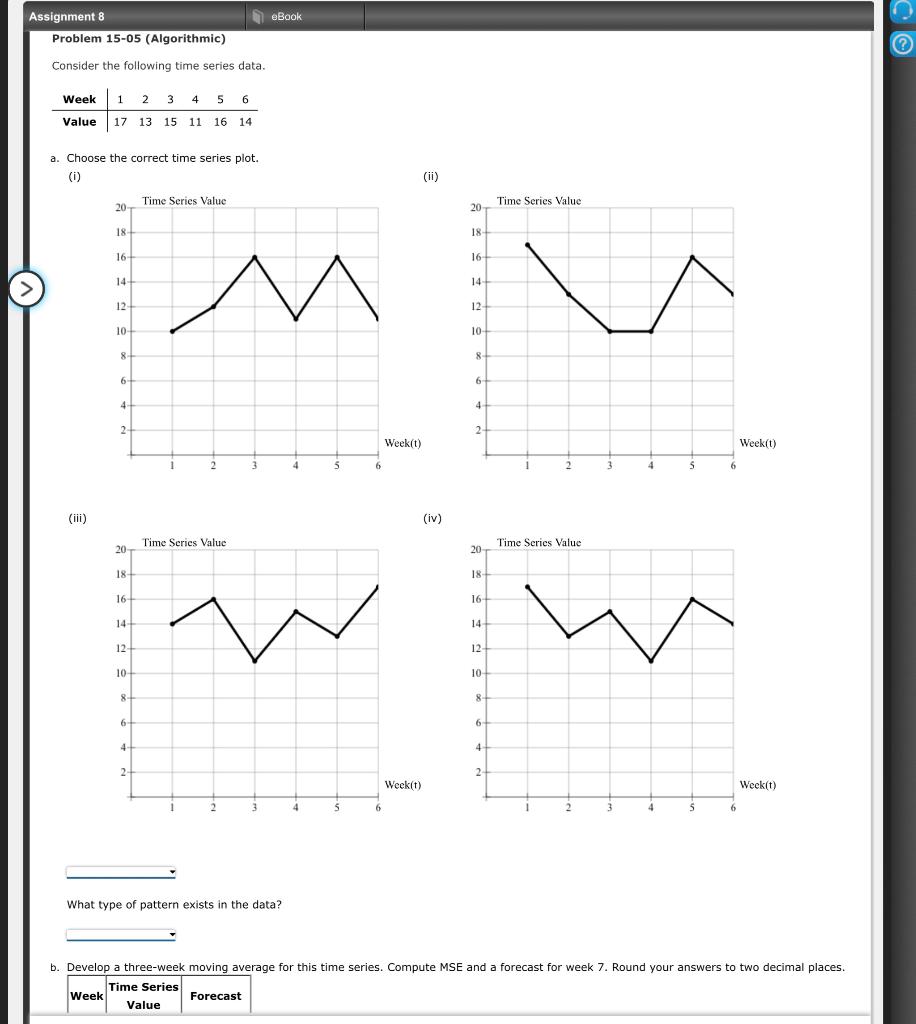 eBook Assignment 8 Problem 15-05 (Algorithmic) ?
