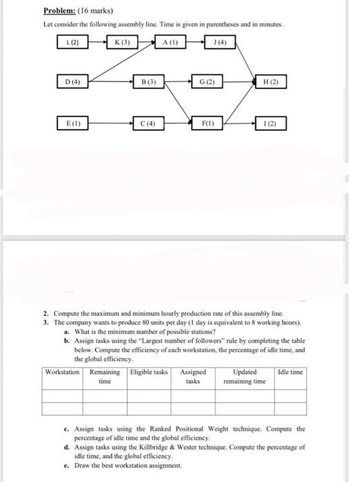 Problem: (16 marks) Let consider the following