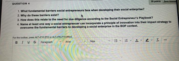 20 points Save Answer QUESTION 4 1. What