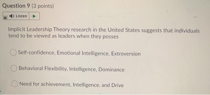 Question 5 (3 points) Listen The audience at your