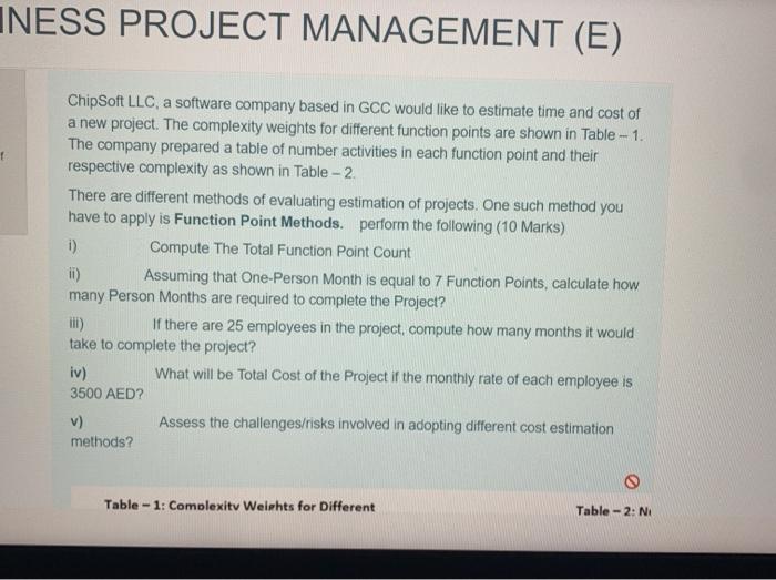 INESS PROJECT MANAGEMENT (E) ChipSoft LLC, a