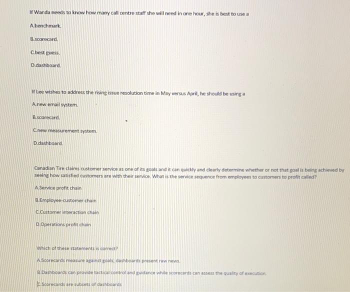 of Wanda needs to know how many call centre staff