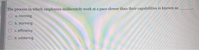 The process in which employees deliberately work