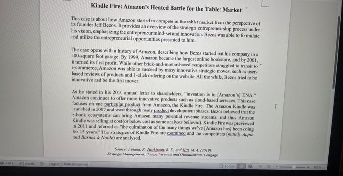 2. Strategic Management . Kindle Fire: Amazon's