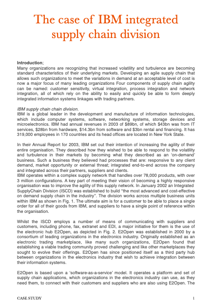 Read the following case study and answer the