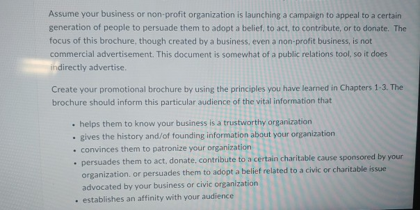 I need help creating a brochure in words in which