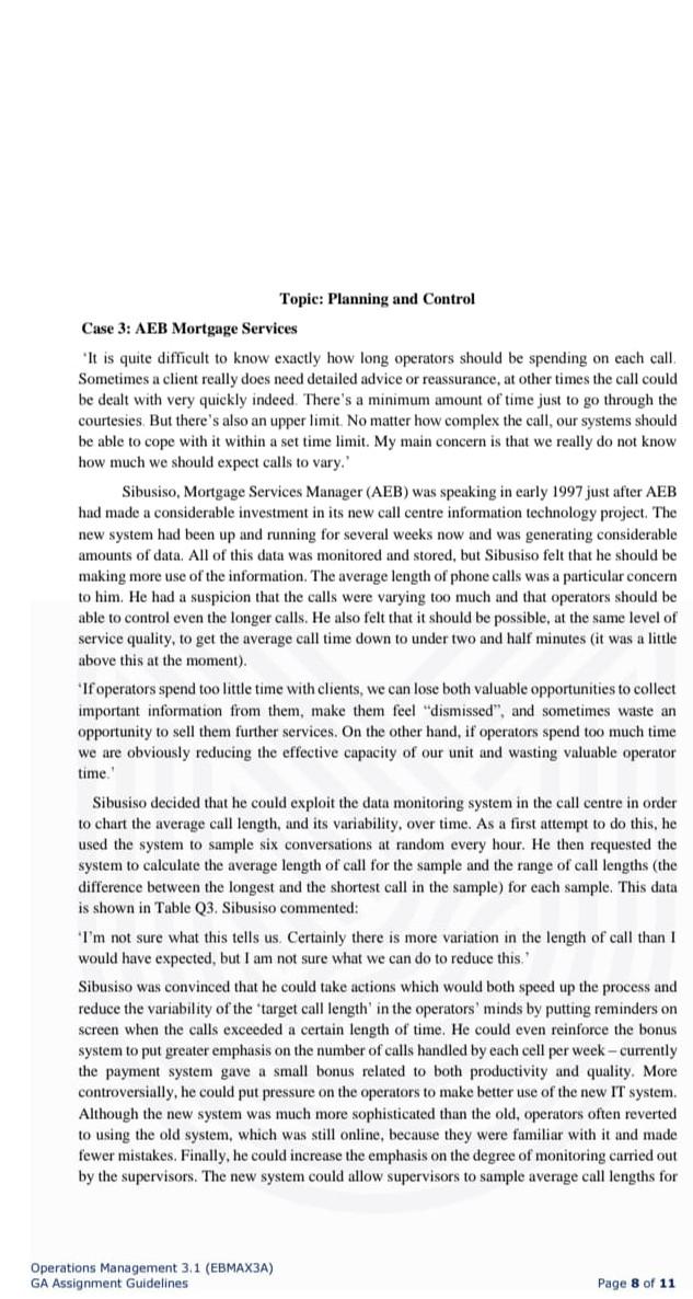 Topic: Planning and Control Case 3: AEB Mortgage