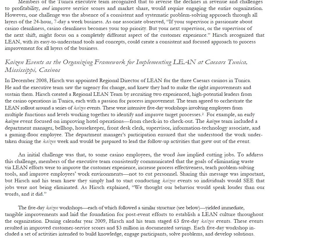3 Implementing LEAN Operations at Caesars Casinos