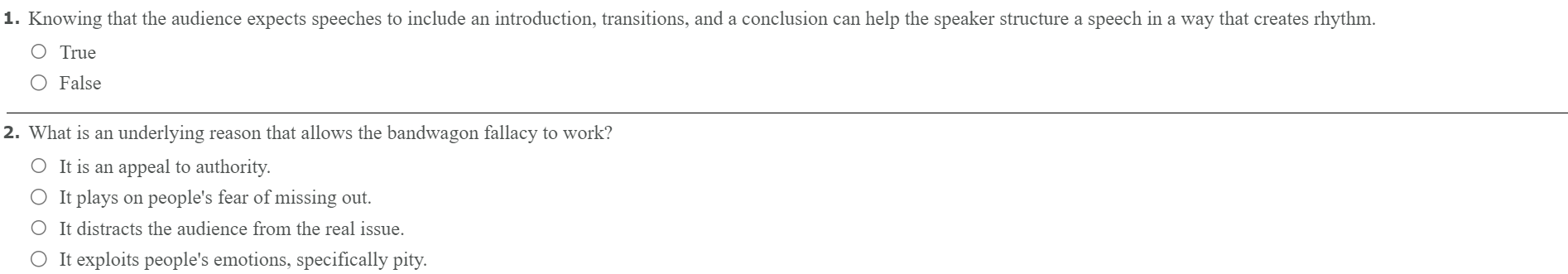 1. Knowing that the audience expects speeches to