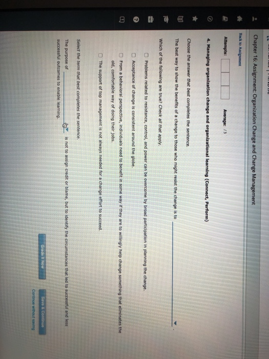 Chapter 16: Assignment: Organization Change and