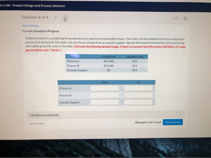 Ch 3 HW - Product Design and Process Selection