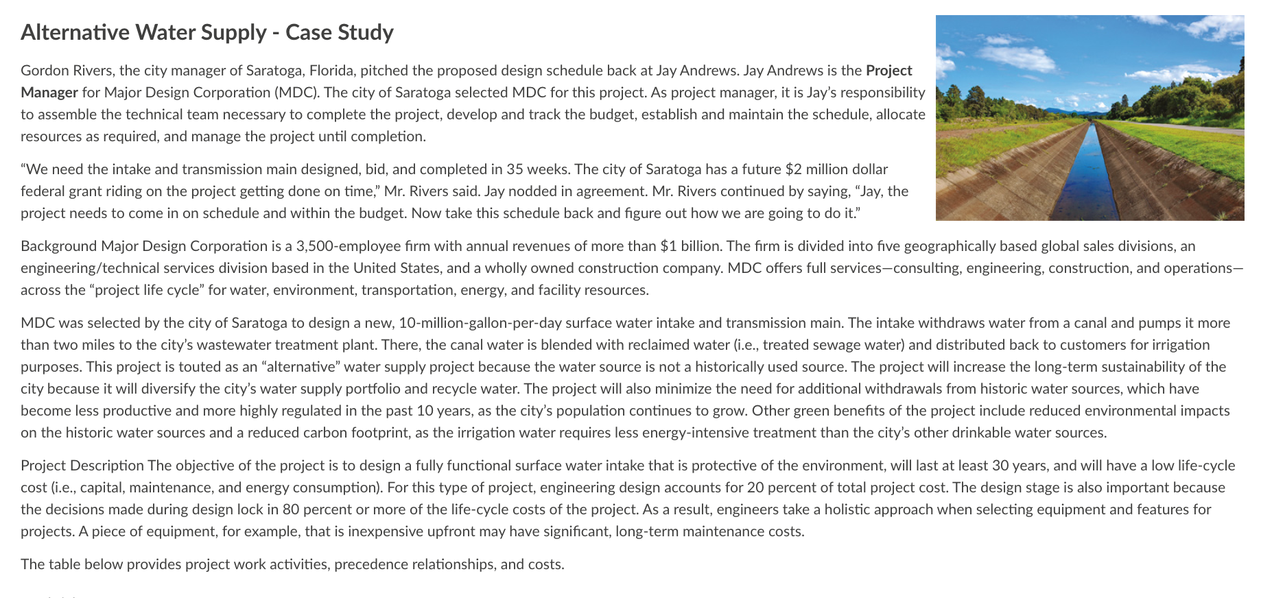 Alternative Water Supply - Case Study Gordon