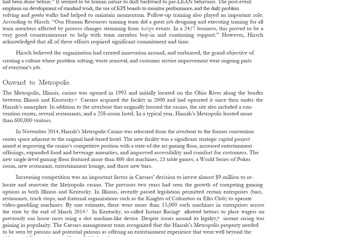 3 Implementing LEAN Operations at Caesars Casinos