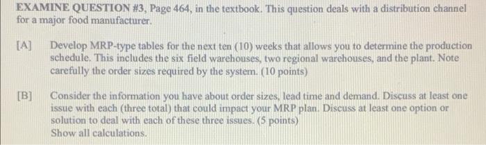 EXAMINE QUESTION #3, Page 464, in the textbook.