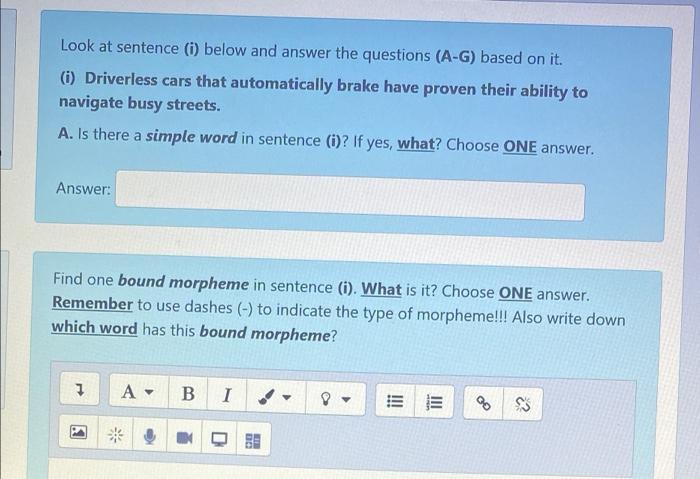 Look at sentence (1) below and answer the