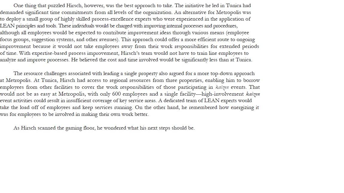 3 Implementing LEAN Operations at Caesars Casinos