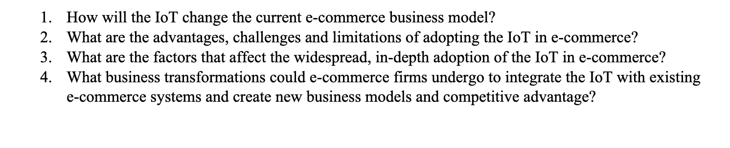1. How will the IoT change the current e-commerce
