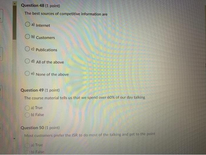 Question 41 (1 point) It is usually easier to