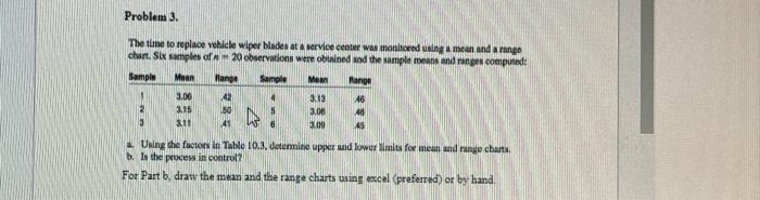 Problem 3. The time to replace vehicle wiper