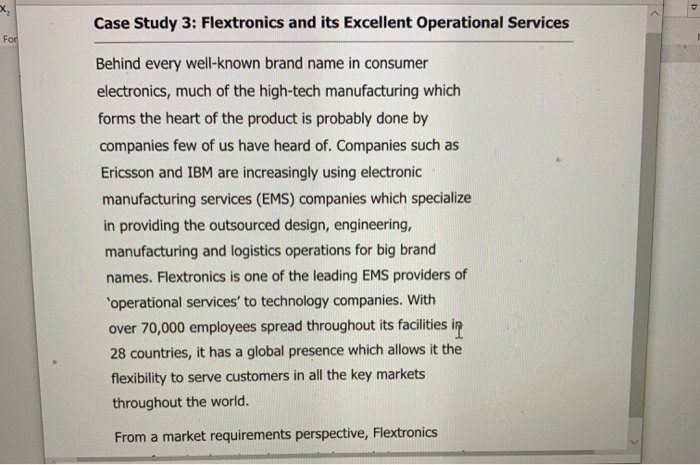 X Case Study 3: Flextronics and its Excellent