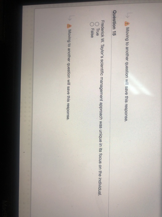 Moving to another question will save this