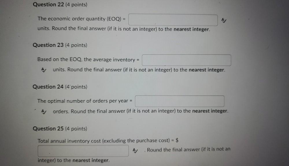 please answer timely [Chapter 12] EOQ Model A