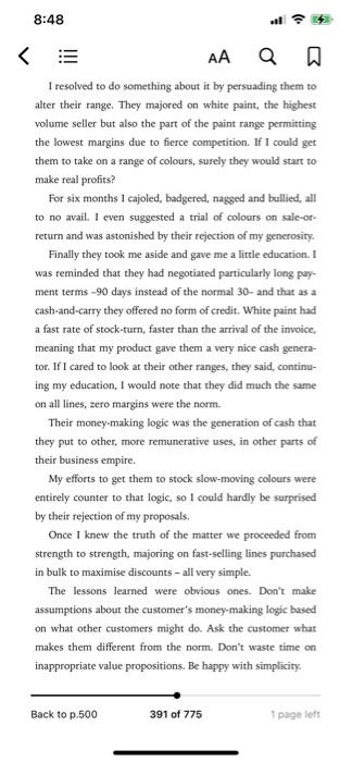 Case Study - The tale of zero margins Review the