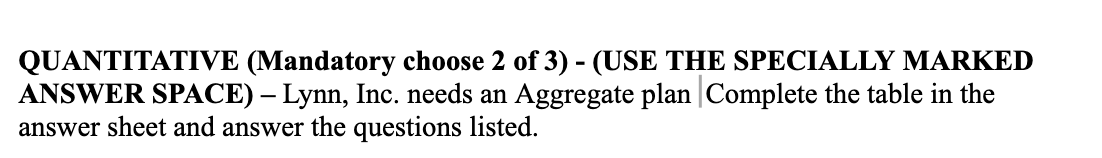 X is 6 and Y is 1 QUANTITATIVE (Mandatory choose