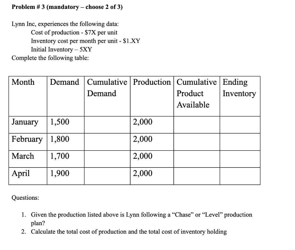 X is 6 and Y is 1 QUANTITATIVE (Mandatory choose