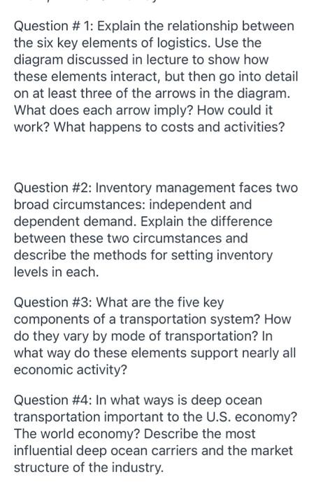 Question # 1: Explain the relationship between