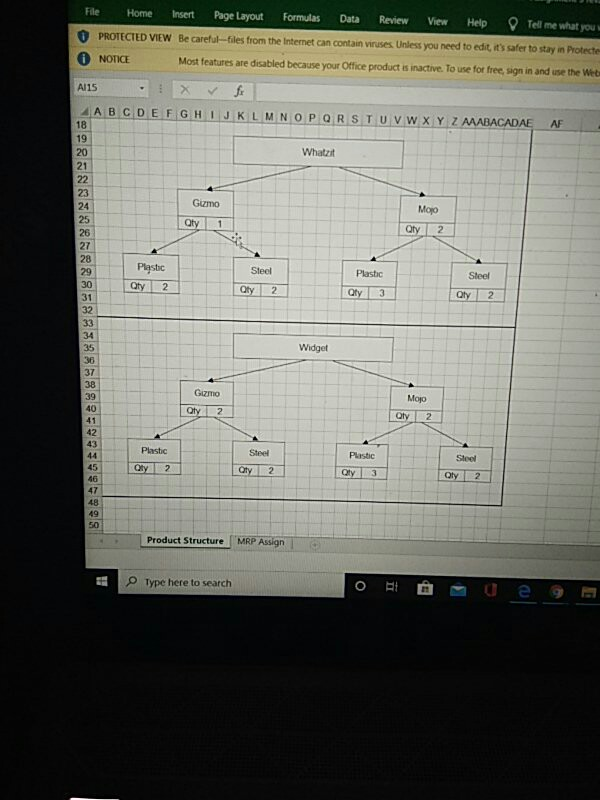 can someone answer this question ? MRP Assignment
