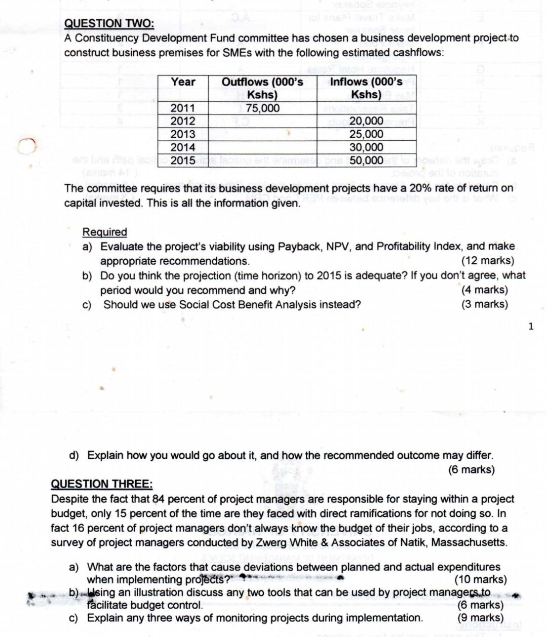 QUESTION ONE: palaverias a) "Making a good Work