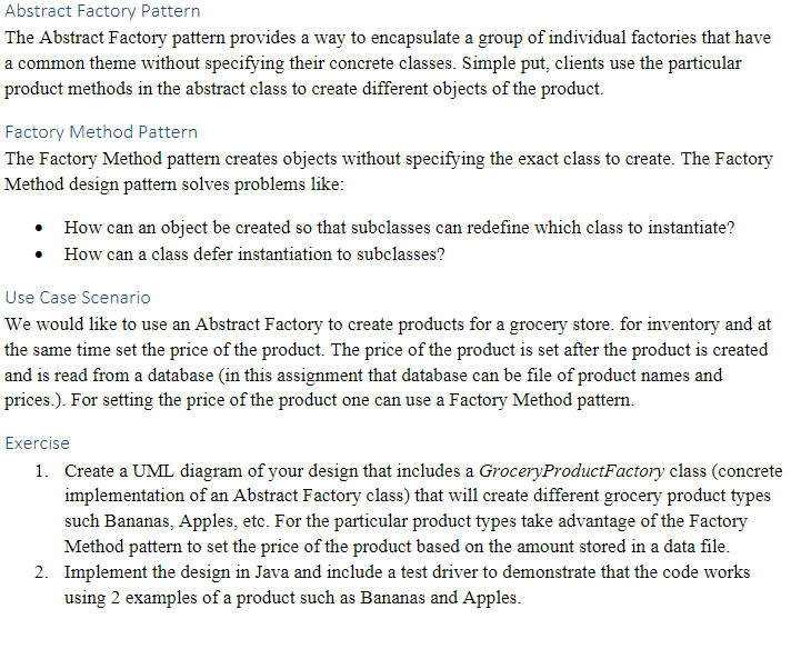 Abstract Factory Pattern The Abstract Factory