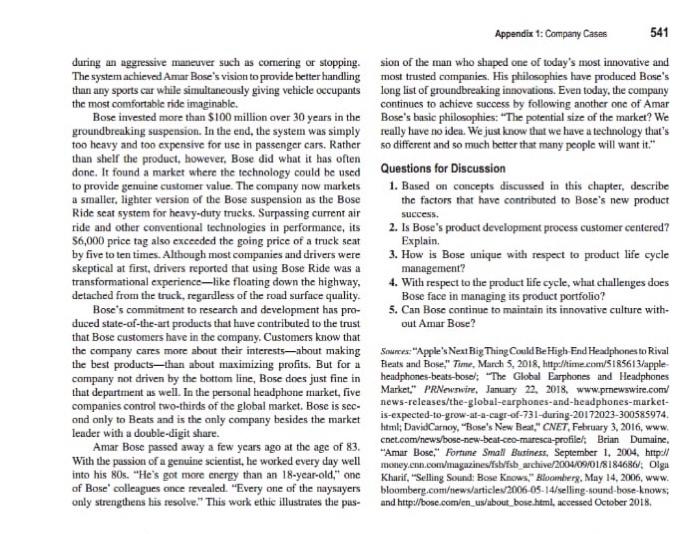 Discussion Question 2: Is bose's product