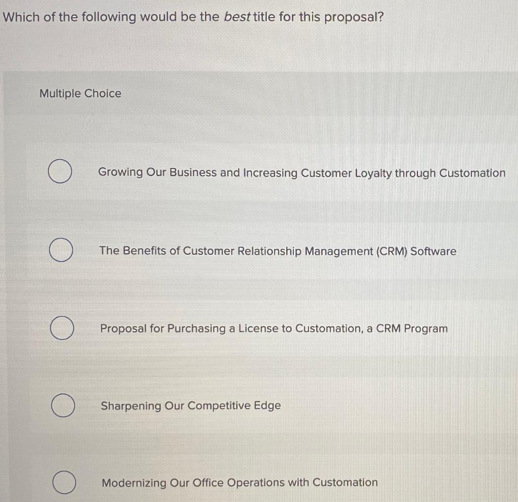 As Chapter 10 points out, proposal writing can be