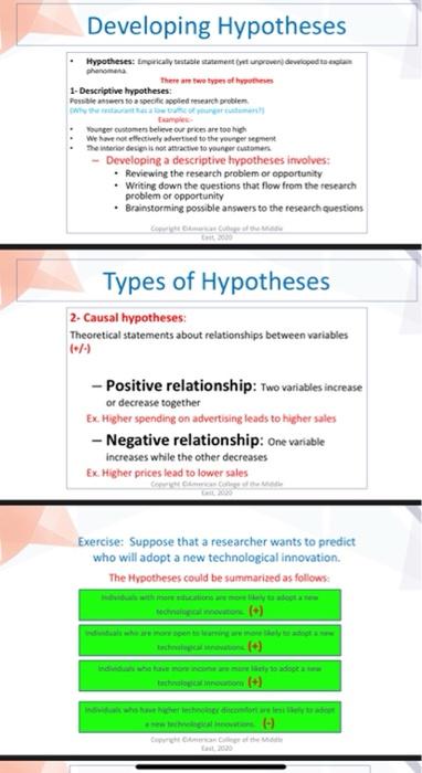 Developing Hypotheses Hypotheses: trorical state