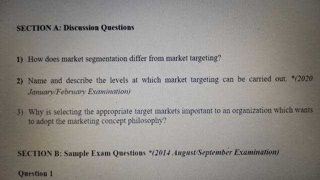 SECTION A: Discussion Questions 1) How does