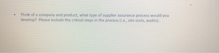 . Think of a company and product, what type of