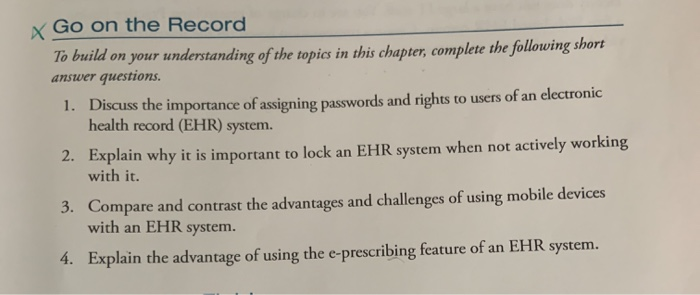 Go on the Record To build on your understanding