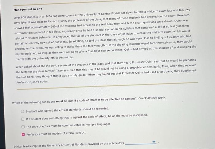 Management in Life Over 600 students in an MBA