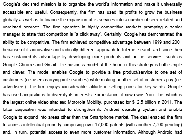 Case study: Google in China Google came into