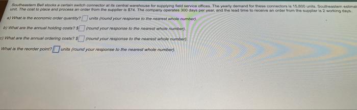 Southeastern Bell stocks a certain switch