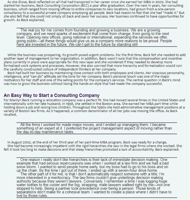 8. How does Beck allocate the work that needs to