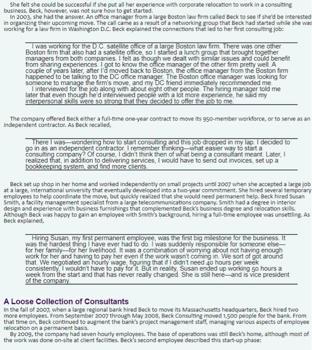 8. How does Beck allocate the work that needs to