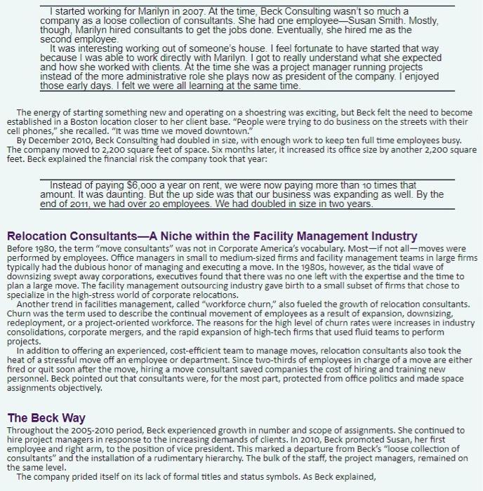 8. How does Beck allocate the work that needs to