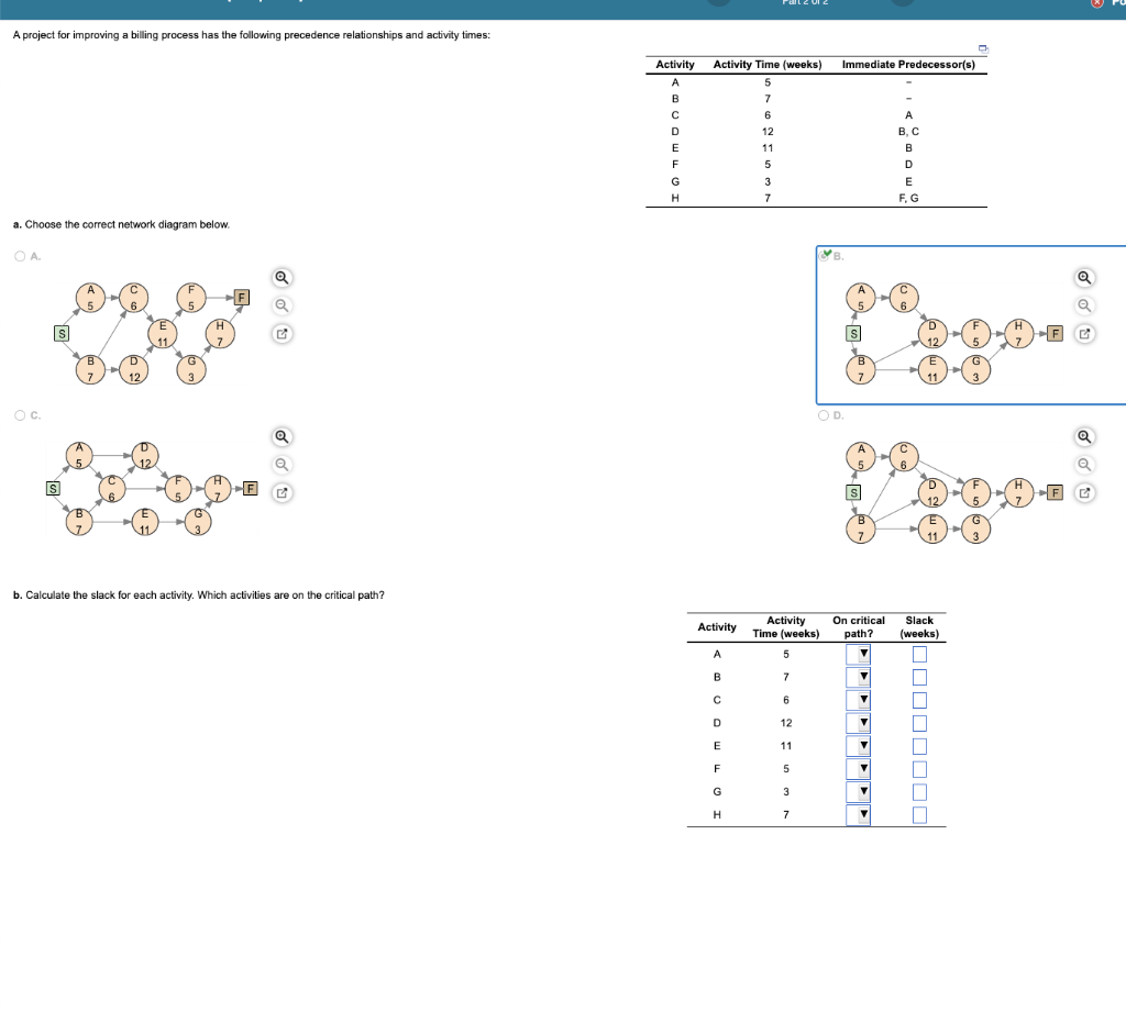 co A project for improving a billing process has