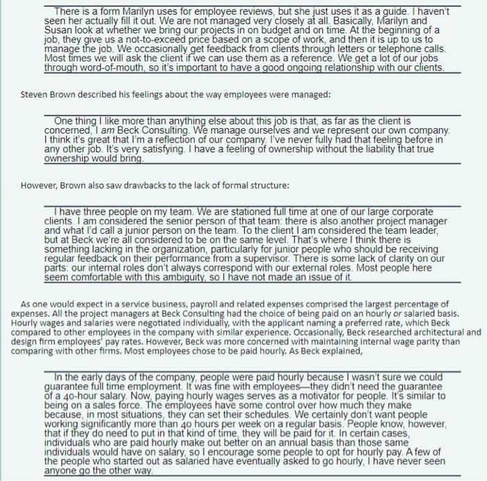 8. How does Beck allocate the work that needs to