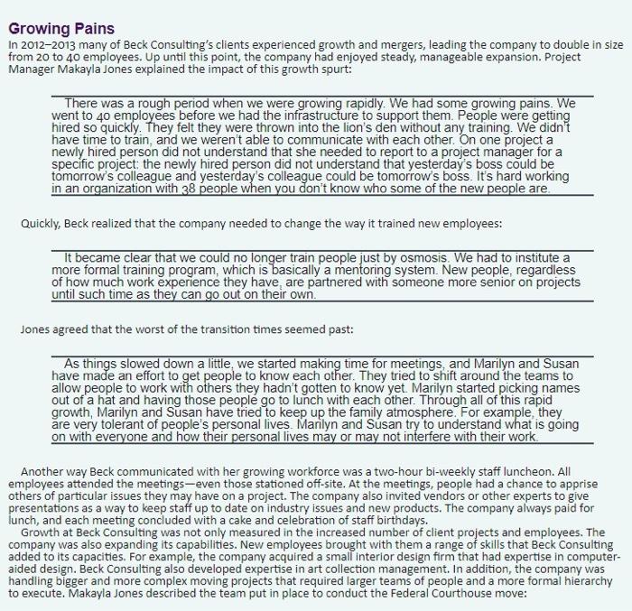 8. How does Beck allocate the work that needs to